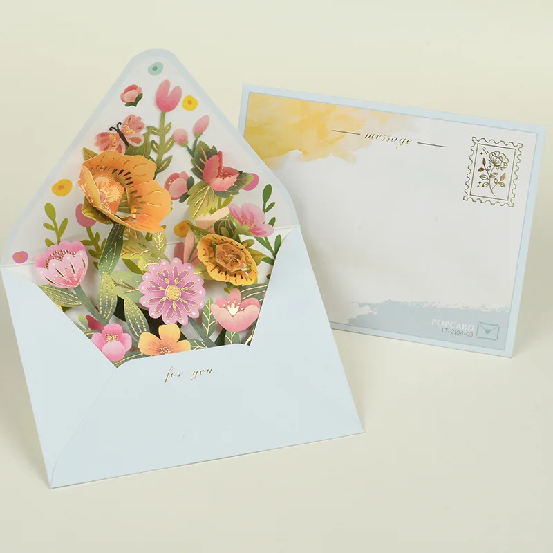 Creative DIY Small Fresh 3D Three-dimensional Greeting Card Universal Lovely Blessing Children Teachers Thank You Card