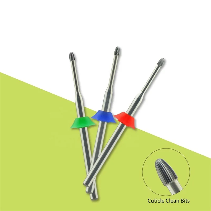 Mini 3/32 Acrylic Cuticle Clean Drill Bit Sharp Gold Cuticle Drill Bits