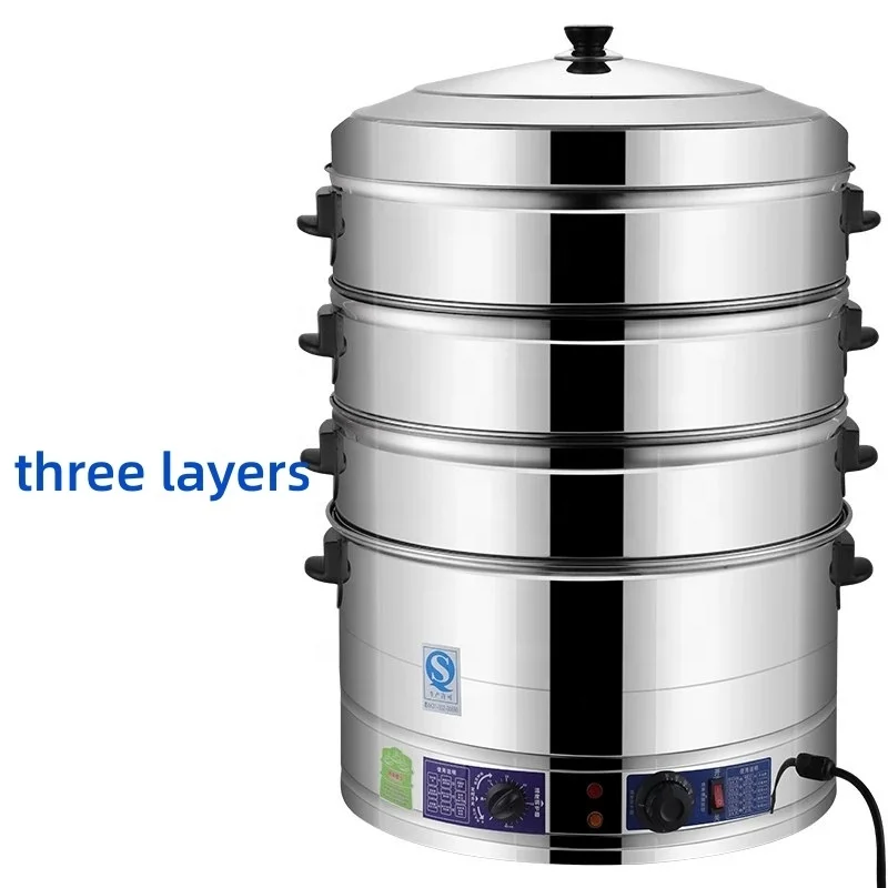Electric Steamer Double Layer Three Layer Six Layer Momo Steamer Gyoza Siomai Steamer Electric