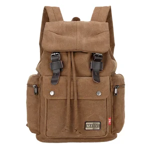custom logo Oem Solid Outdoor High Quality Men Newstyle Sublimation Vintage Waxed Canvas Backpack