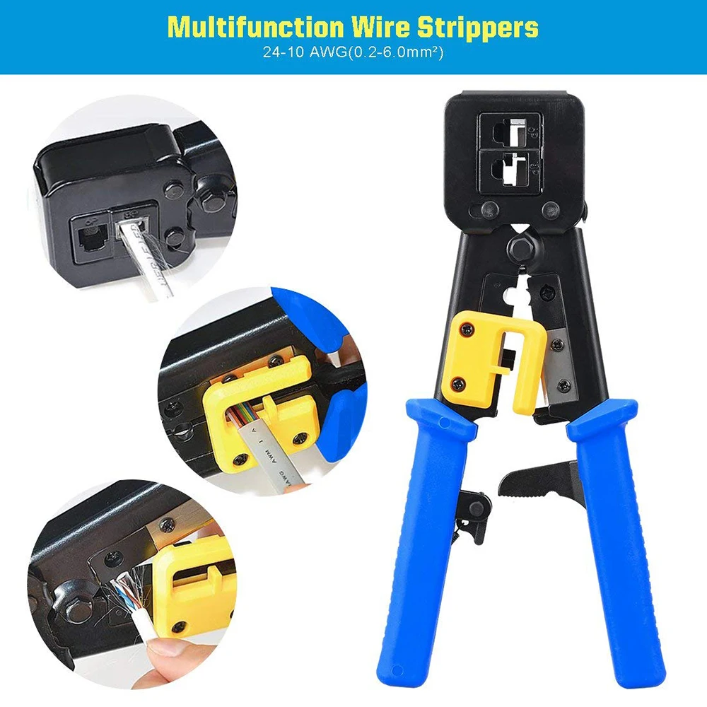 Multi Function Deutsch Pass Through Crimper Cat5 Cat6 Stainless Steel ...