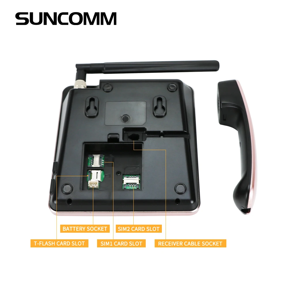 SUNCOMM G618 GSM Fixed Wireless Phone with SIM Card FM call mute MP3 Music Playback Office Home Wireless Desktop Phone