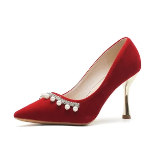 Women's Summer Club Style Microfiber Upper Heeled Sandals with Buckle Decoration Comfortable Stiletto Heel Slip-On Closure