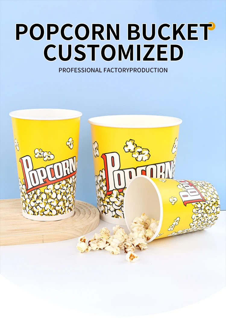 product 70oz 85oz popcorn bucket custom logo printed paper food packaging tub for party movie theater fast food-4