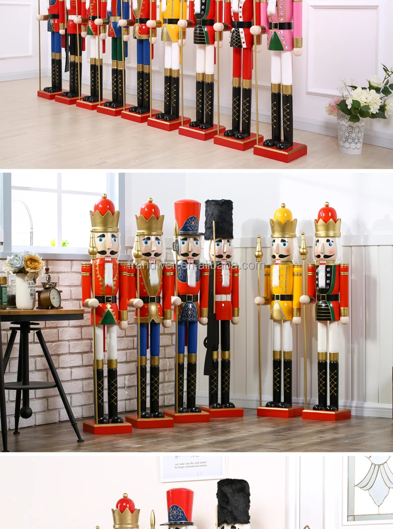 Large Life Size Fiberglass Nutcracker Soldier Statue King Sculpture For