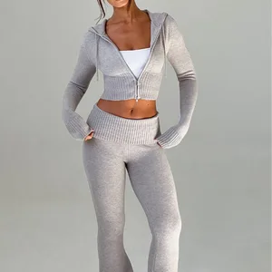 2025 Autumn New Women's Slim Fit Short Hoodie Top Casual Pants Fashion Set Women's Two-Piece Set