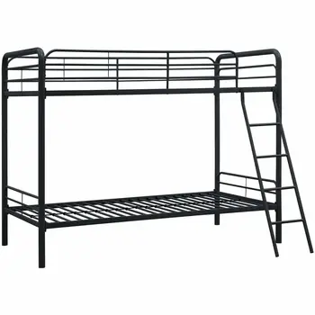 Modern Metal Bunk Bed with Storage Easy Assembly for Bedroom Living Room or School-Wholesale Home Furniture
