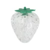 Transparent strawberry-shaped skin with green stopper