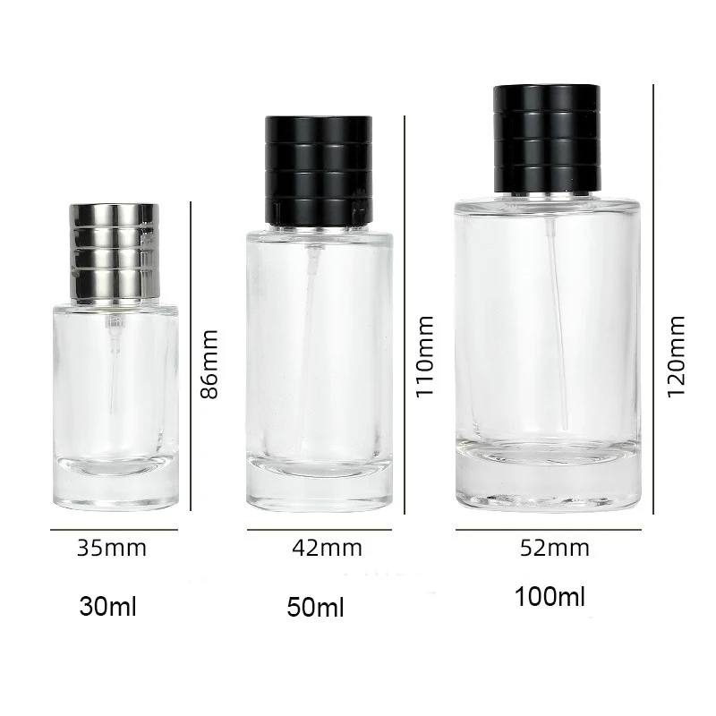 Buy Wholesale China New Design Cylinder Round Glass Bottle Perfume 30 Ml 50  Ml 100 Ml Cologne Bottles For Men With Cap & Design Cylinder Round Glass  Bottle at USD 1.2