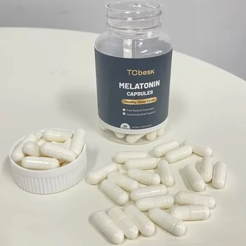 Customized Label and Logo Relax and Rest  Supplement Melatonin Capsules to Support Nighttime Comfort for Adults and Teenagers