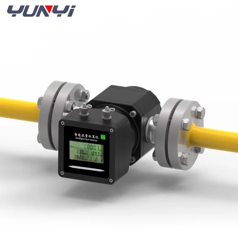 Yunyi Intelligent Digital Hart Flowmeter High Precision Natural Gas Liquefied Carbon Roots Meter LCD for Air Water Oil-OEM