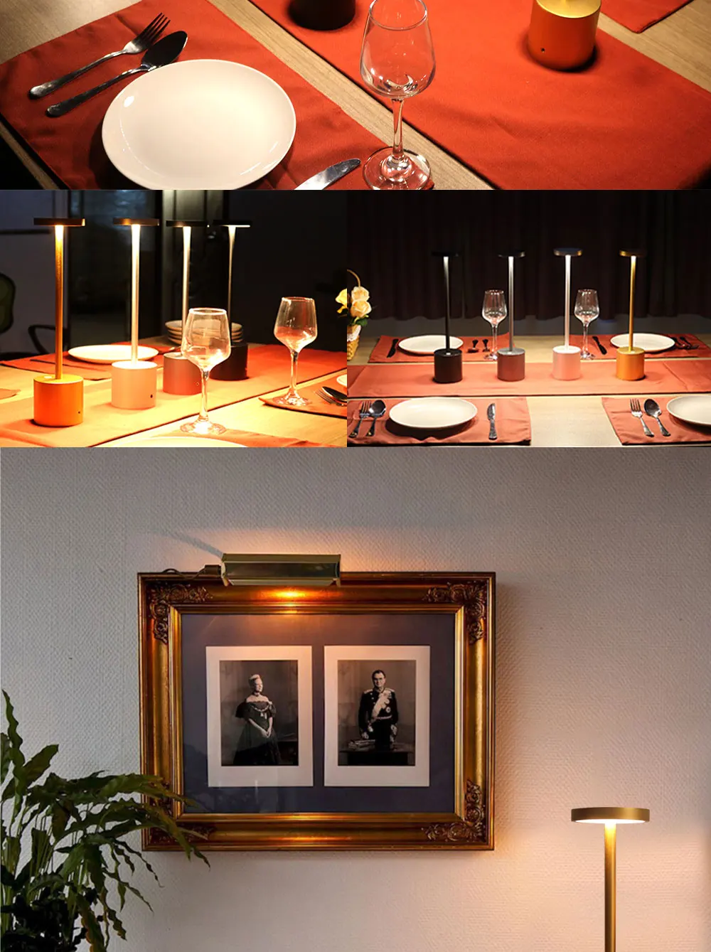 Modern Cordless Bar Table Lamp Rechargeable Portable Led Table Restaurant Light Table Lamps