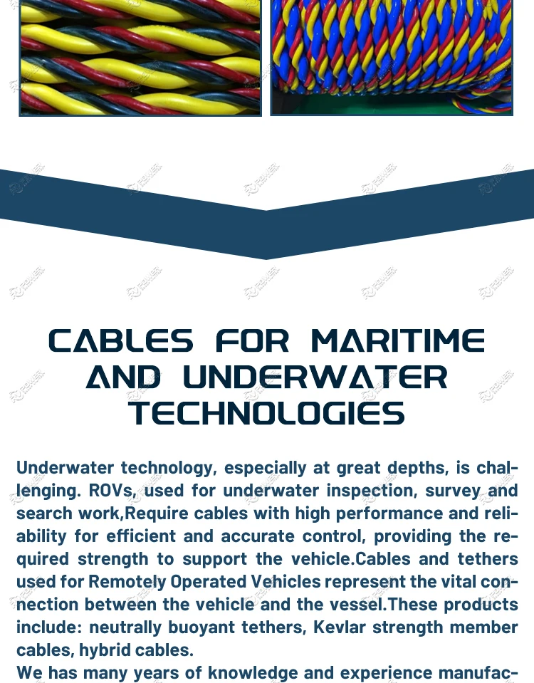 Underwater Cable 3 Part Diving Communication Umbilical Cord For Diver