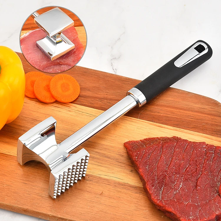 Marteau attendrisseur de viande en alliage d'aluminium pour bœuf, veau, porc et poulet avec poignée ergonomique, accessoire de cuisine Marteau attendrisseur de viande en alliage d'aluminium pour bœuf, veau, porc et poulet avec poignée ergonomique, accessoire de cuisine