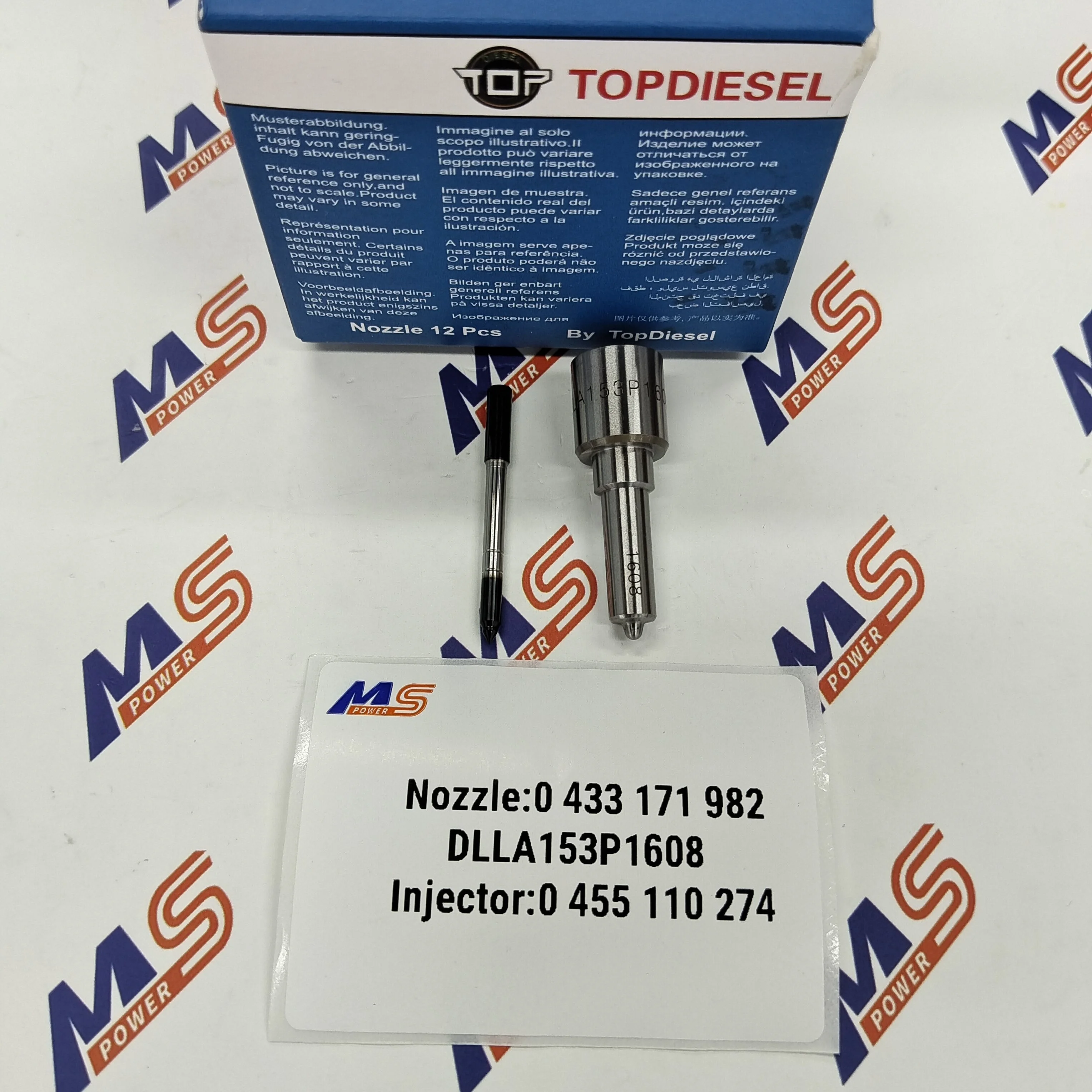 TOPDIEDEL Injector Nozzle 0433171982 DLLA153P1608 for Abarth 124