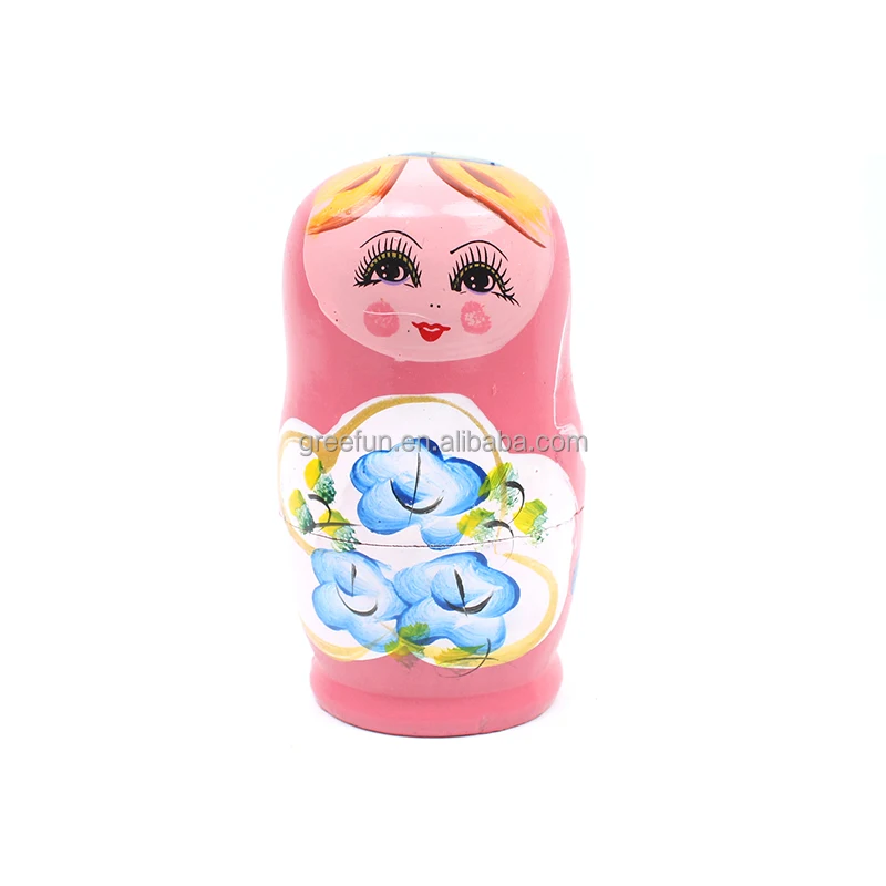 Custom Russian Matryoshka Dolls Wood Nesting 5pcs Stacked Dolls Festival