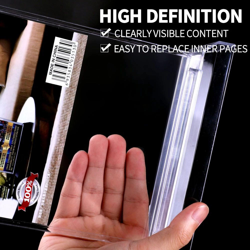 Customize A8 Acrylic Sign Holder - Transparent Display Stand