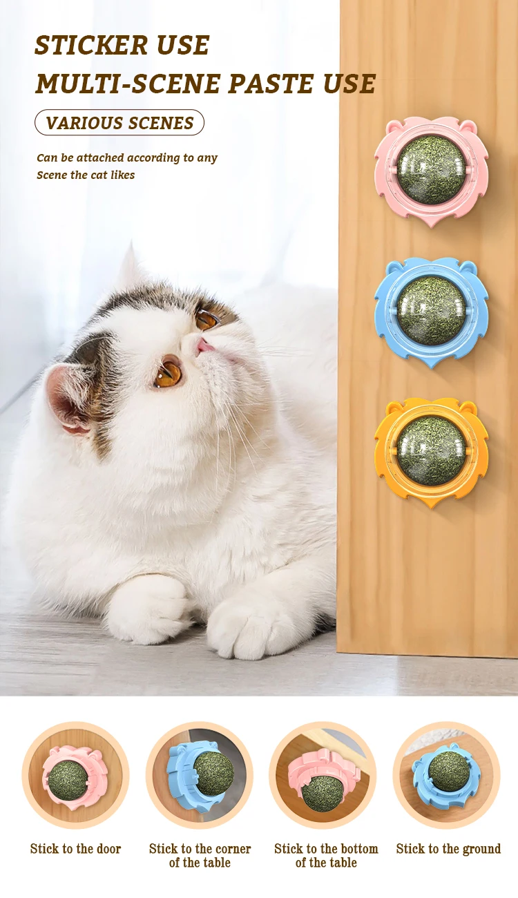 2023 New Design Pet Product Cute Cat Toys For Chew Lick Relax Wall Ball