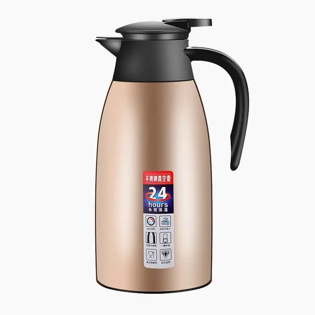 2L Large Capacity 304 Stainless Steel Vacuum Thermal Flask Portable Modern Jug Pot Eco-Friendly Water Coffee Travel Business