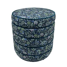 Hot Selling Home Furniture Modern Luxury Velvet Round Pouf Ottoman for Living Leisure