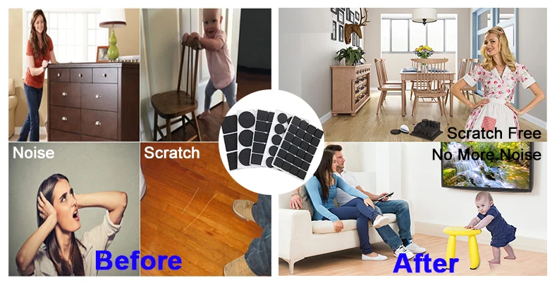 Free Sample Self EVA Adhesive Anti Slip Rubber Chair Leg Protection Furniture Pads Floor Protectors
