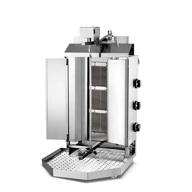 Automated Shawarma Machine With Slicer Meat Automatic Cu Knife Kebab Inflate Skr Robot Lula Press Cuter Motor Broche Bois