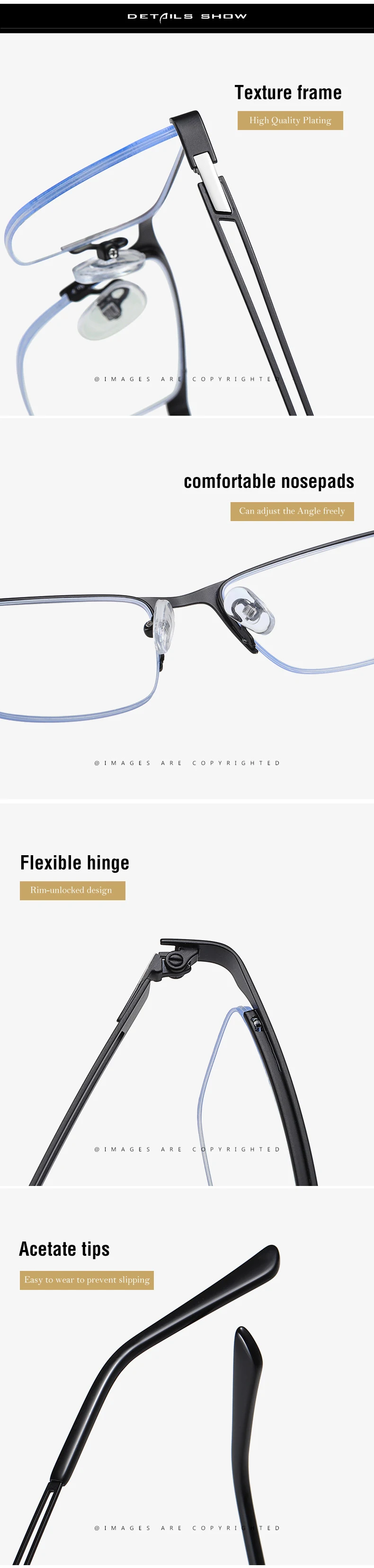 Buy 1 Get 1 Rectangle Metal Frames 5916 Cheap Prescription Glasses
