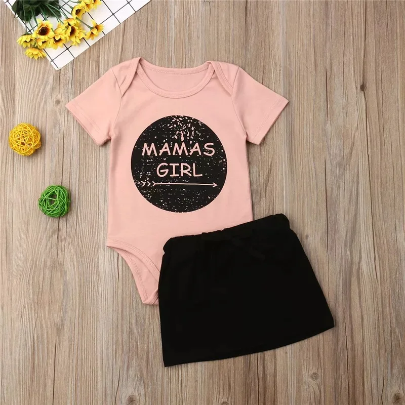 New Hot Selling Children's Clothing Female European And American Short Sleeve Letter Brother Sister Outfit