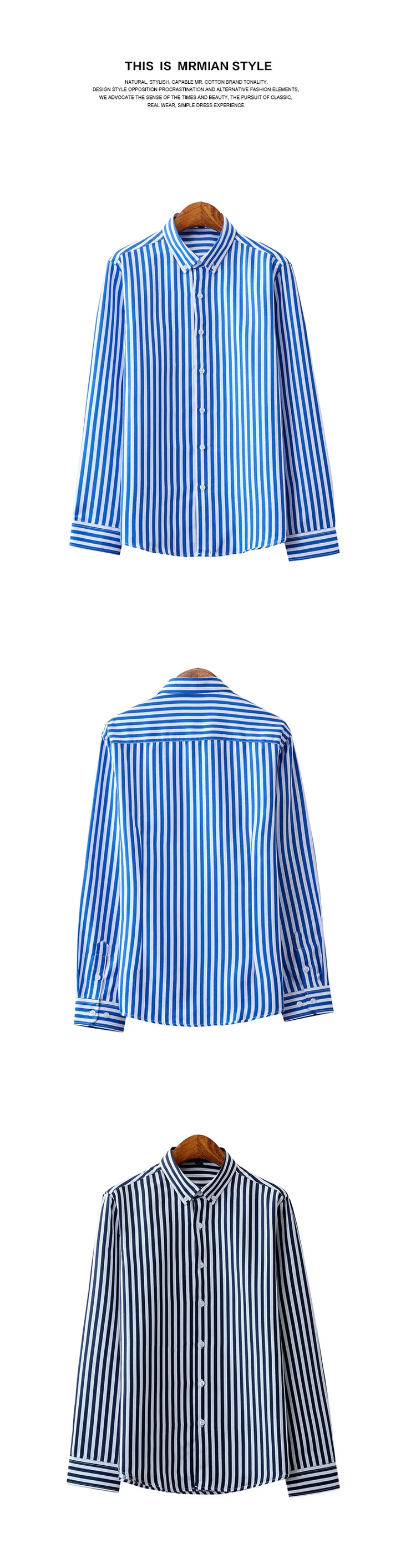 Men's Summer Japan Style Square Collar Striped Long Sleeve Polyester Casual Shirt Machine Washable Youth Fashion factory