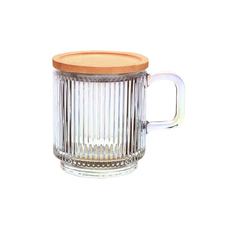 Lysenn Iridescent Glass Coffee Mug with Lid - Premium Classical