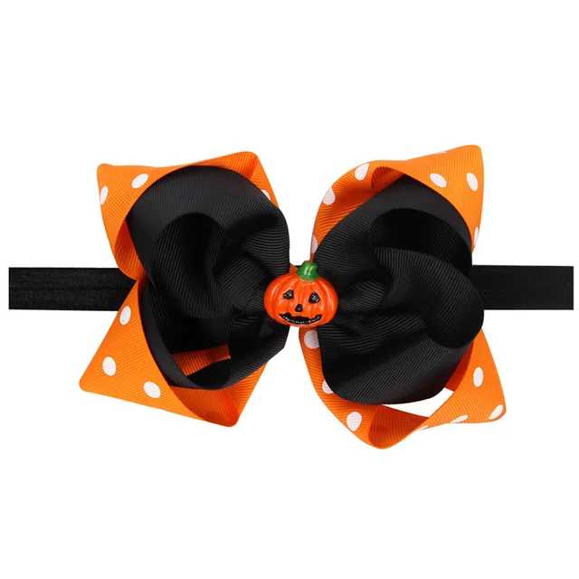 Halloween Baby Headband Children Bow Elastic Headband Flower Headband Pumpkin Accessory Bow Hair Accessory