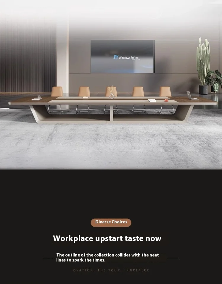 Modern Wood Extendable Conference Table for Hotel & School Use Large Creative Negotiation Commercial Office Furniture