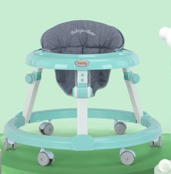 Modern Simplicity Polyester Material Can Fold Multiple Colors Stainless Steel Frame Baby Walker