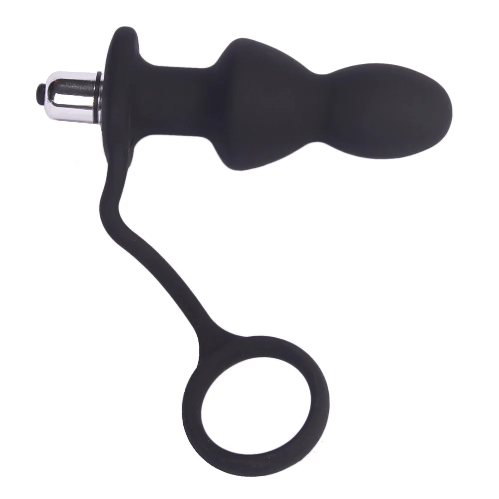 Silicone butt plug close-up showing ergonomic flared base