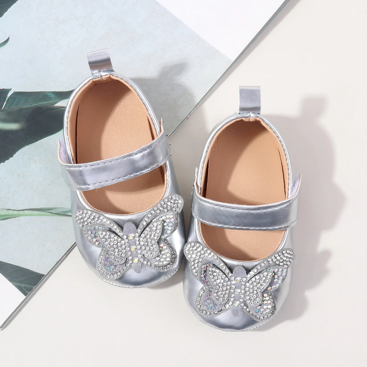 2025 Spring Autumn Summer Silver Princess Baby Infant Toddler Newborn Girl Shoes Party Evening Girl Pu Leather Shoes factory