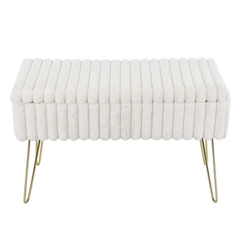High Quality Storage Sets Ottoman With Gold Legs Footrest Pouf for Bedroom Living Room