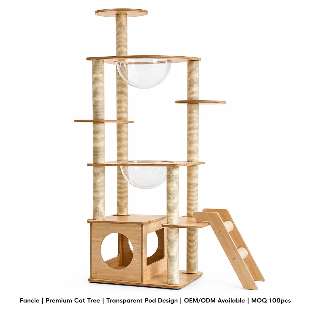 Modern Cat Tree Transparent Pod Solid — Product details 1