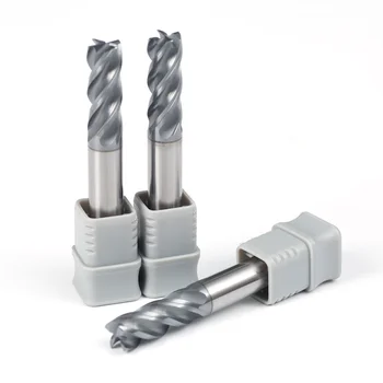 Free Sample 4-Flute Coated Carbide CNC Milling Cutter for Steel 4mm-6mm Straight Factory Direct Sale-in Stock OEM ODM Supported