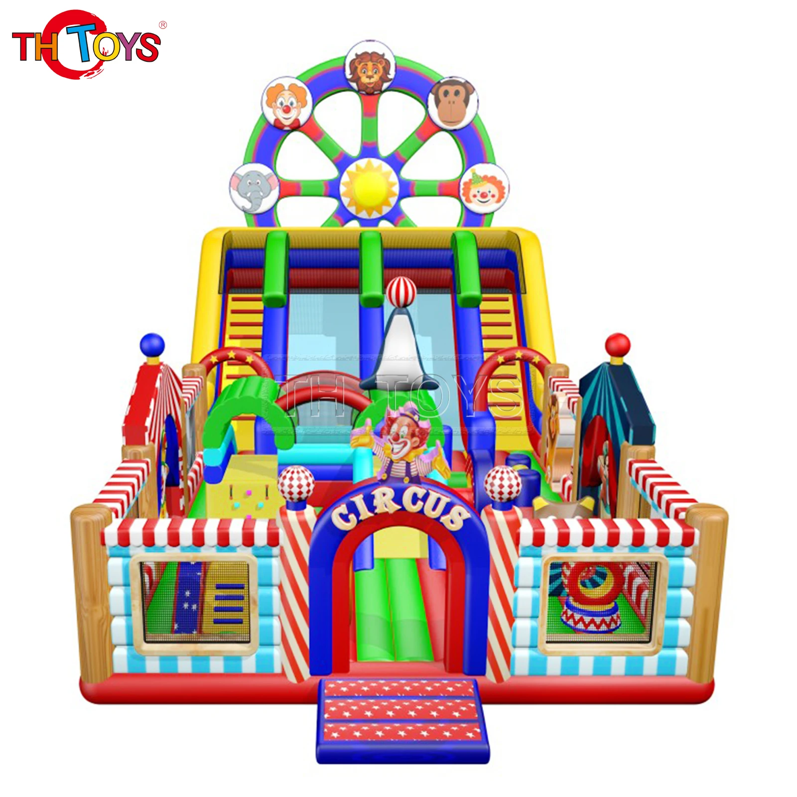Circus Clown Inflatable Slide Outdoor Large Trampoline Children's Inflatable Slide