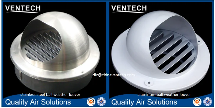 Aluminum Air Supply Ventilation Ball Weather Louver Round Air Conditioner Louver