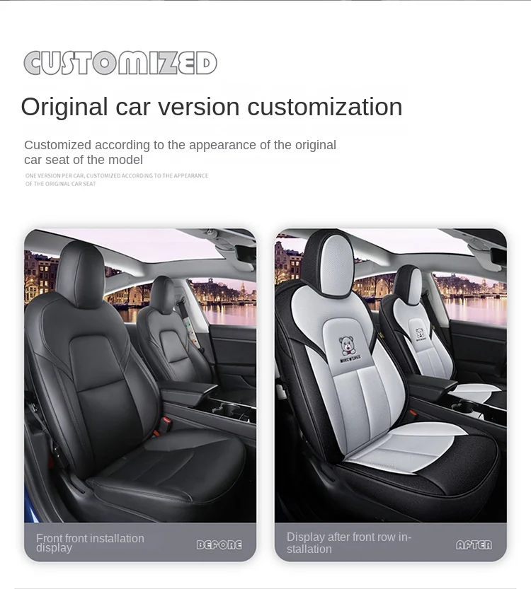 2022 Tesla Model Y Seat Cover Nappa Leather Car Seat Covers Fully