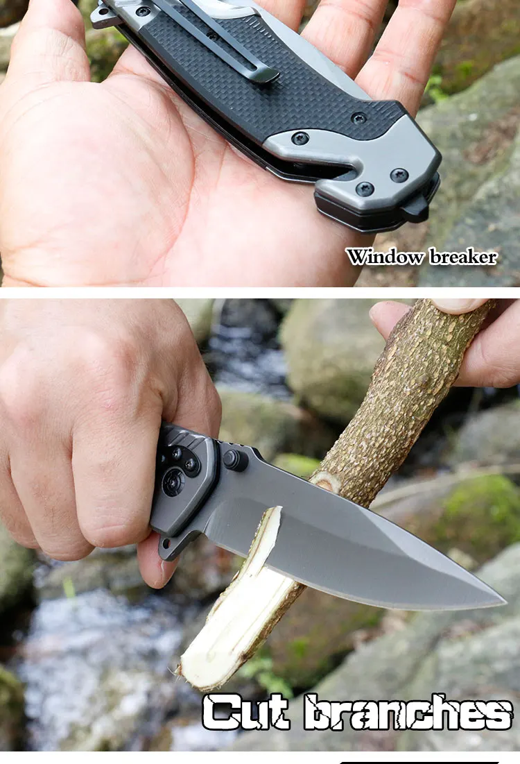Folding Pocket Knife 5cr13mov Blade Survival Hunting Tactical Knife ...