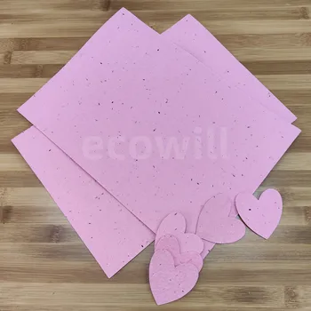 100% Handmade Recycled Pink color A4 /A3/SRA3 Plantable  Wildflower Seed paper Sheet