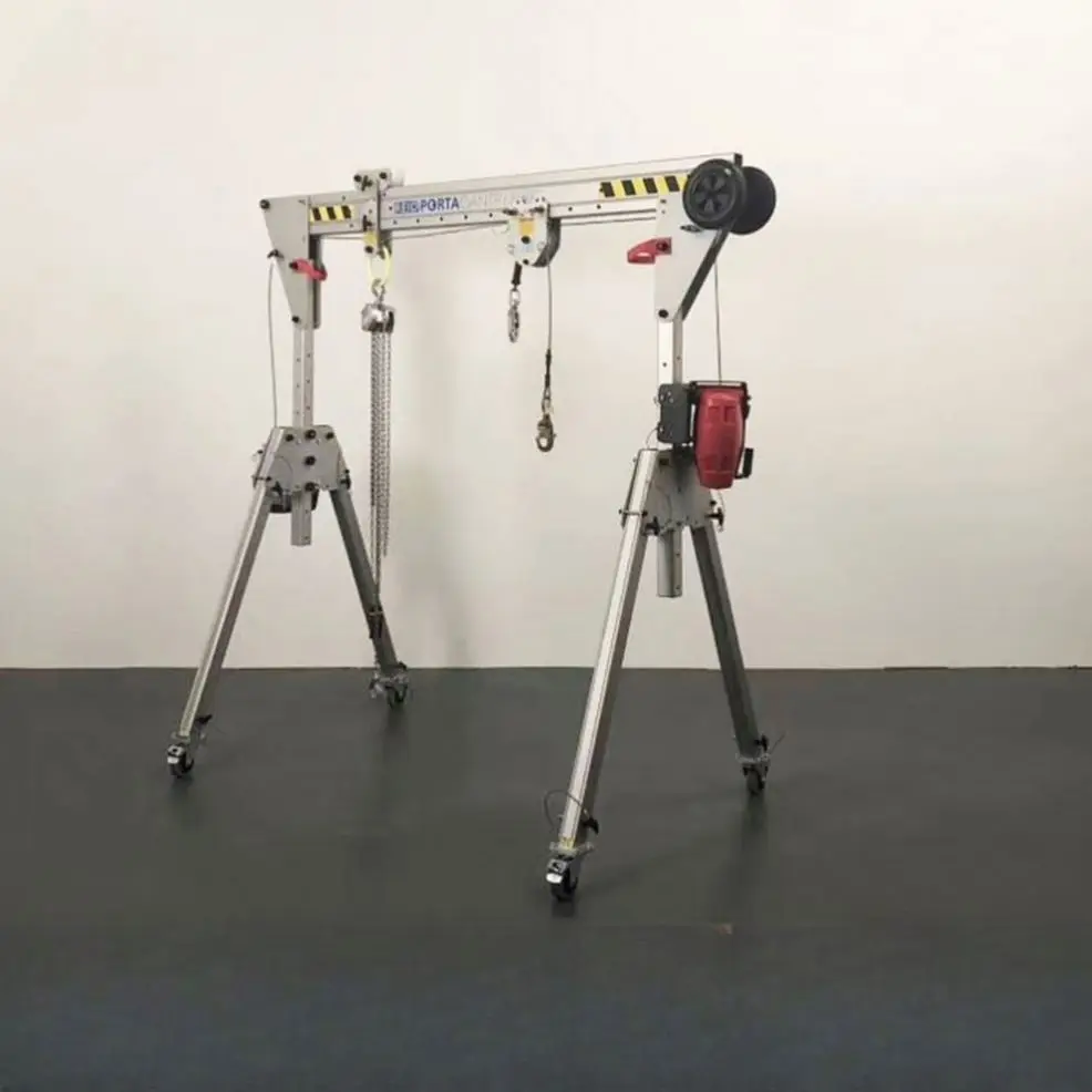 TEBAK 1T-5T Foldable Mini Aluminum Mobile Gantry Crane/Aluminium Light Duty Mini Lifting Adjustable Portable Gantry Crane