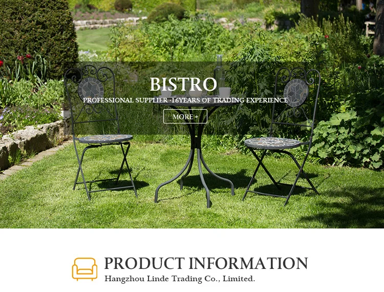 Patio Premium Steel Bistro Set Folding Outdoor Sets 3 Piece Patio Set ...