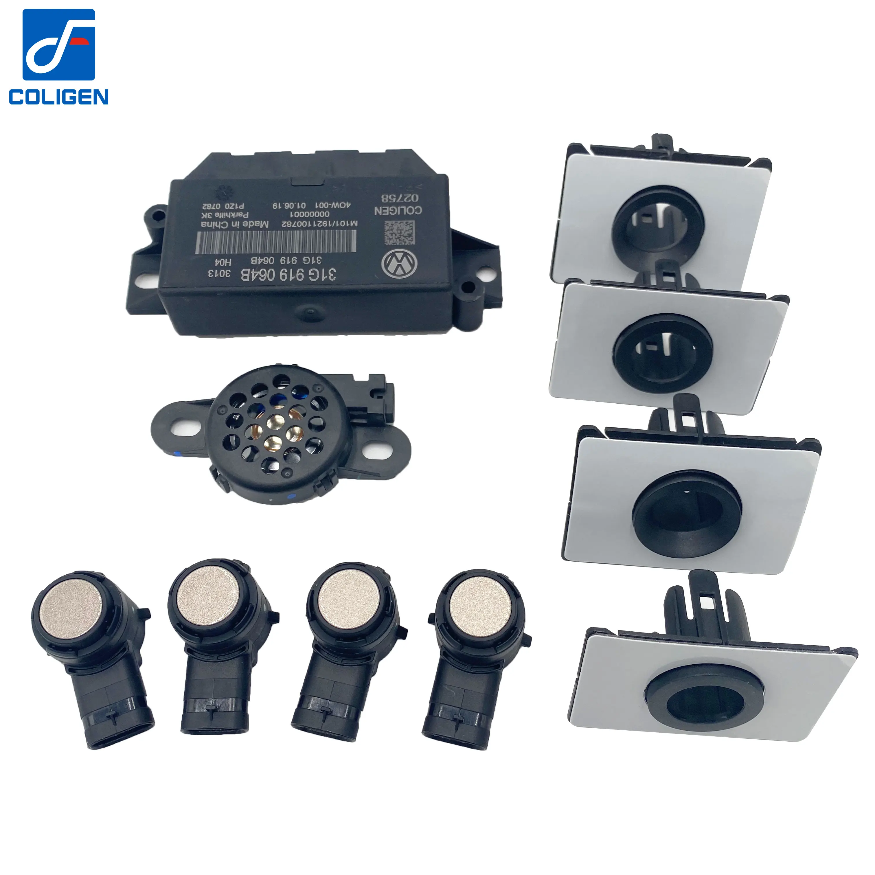 Coligen Original 12V Parking Assistant System with Sensor Digital Car Ultrasonic Front Rear Reverse for VW Polo Golf Caddy