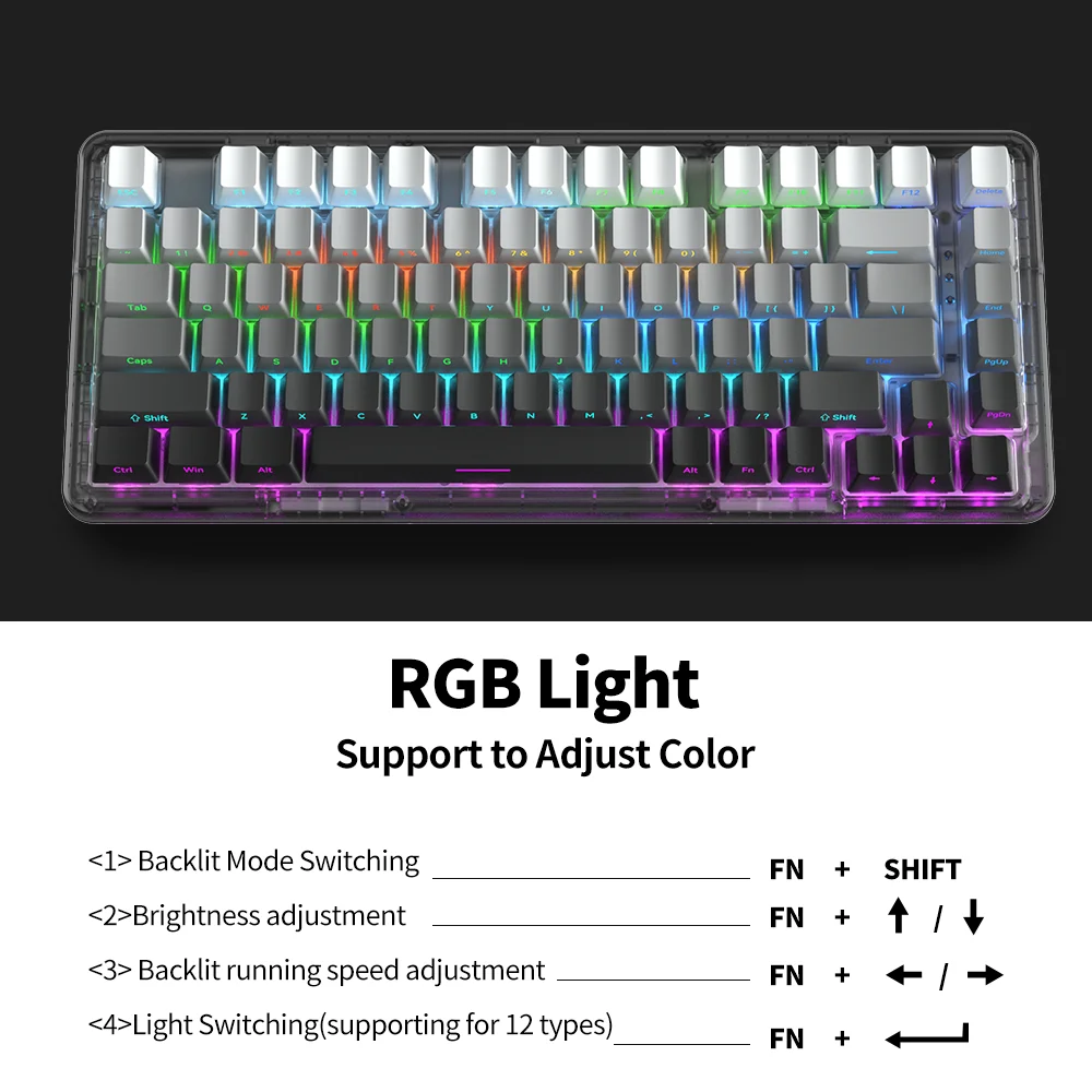 ZIFRIEND ZT82 Wired 75% RGB Backlit Hot Swappable Mechanical