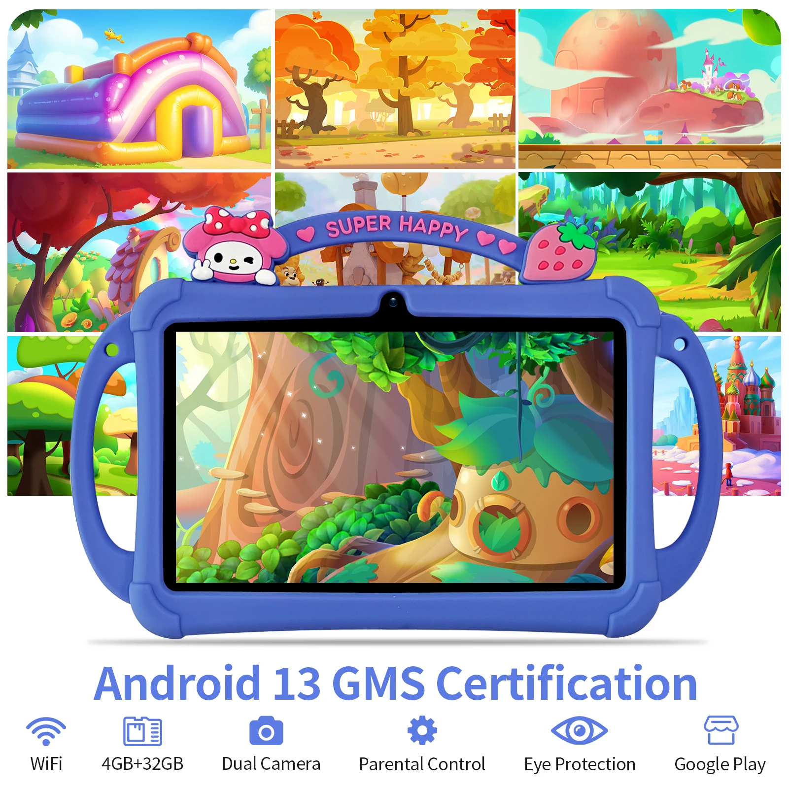 Factory the Cheap Children Tablet Educational Android 4gb Ram+32gb Rom 7 Inch Tablet for Kids With Sim Card Slot