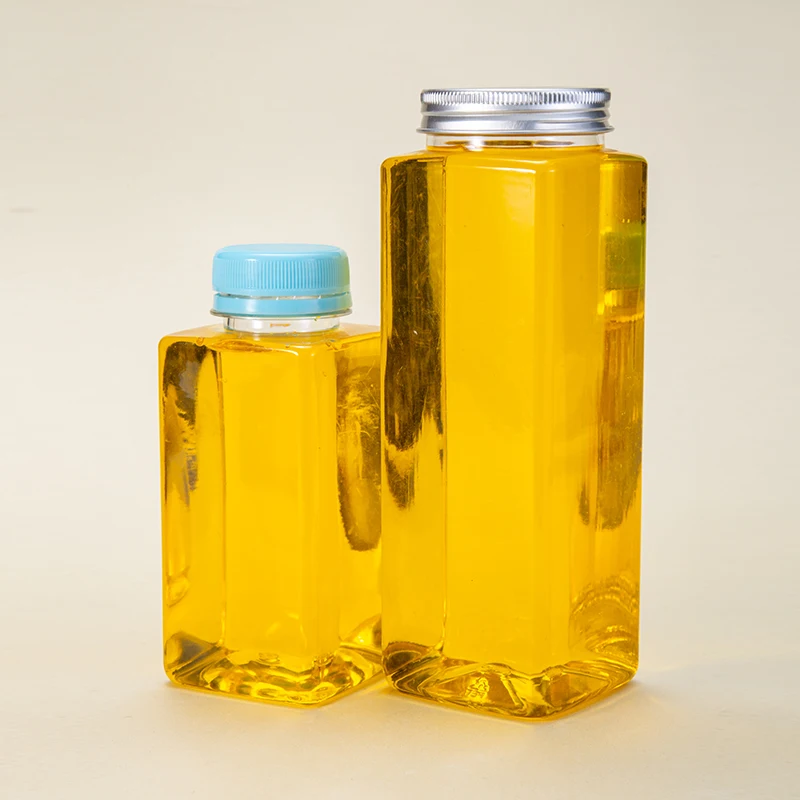 Custom Logo Cylindrical Transparent Design PP 250ml Plastic Bottles 500ml Aluminum Lid Juice Bottles supplier