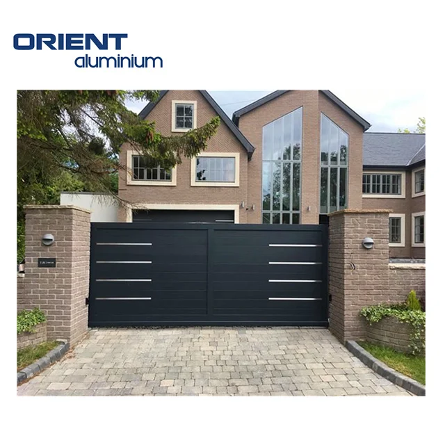New Style Aluminum Design Sliding Main Gate Factory Design Courtyard Entrance Aluminum House Main Automatic Gate Price